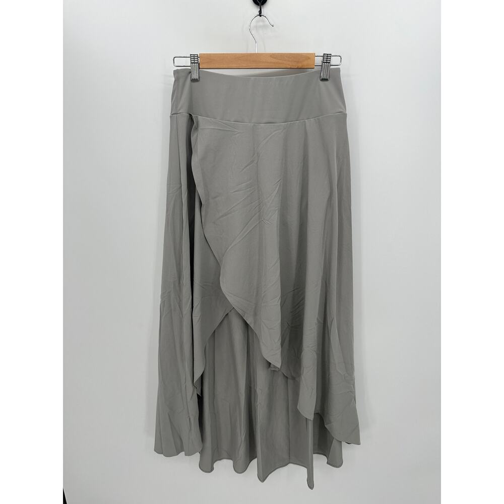 Modest Swim Skirt Built in Shorts Faux Wrap Ruffle Midi Pull on Stretch Waist M